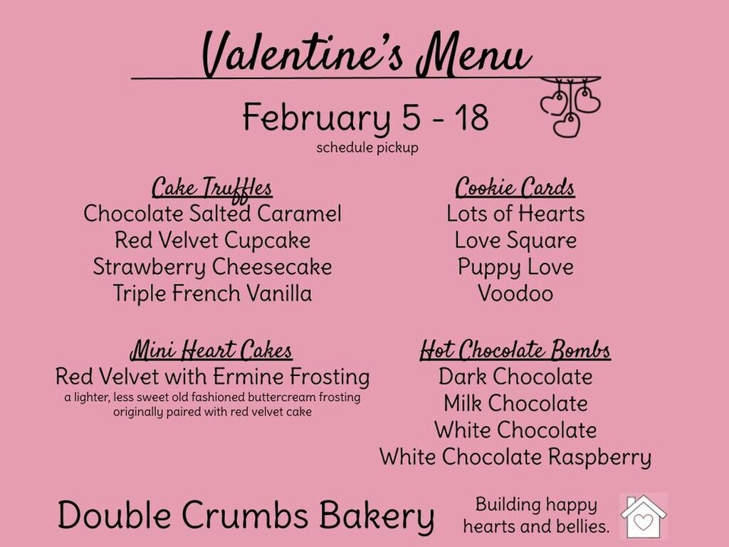 Double_Crumbs's tweet photo. Valentine's Day! You can say all of the sweet nothings with cake and cookies, and even cookie cards! Need a teacher gift? 4 pack of truffles and a hot chocolate bomb. A tasty  option for kids? Cookie cards. Don't want to forget your bff? Individual heart… https://t.co/DlPfqAO7st https://t.co/1DIpAMzRrb