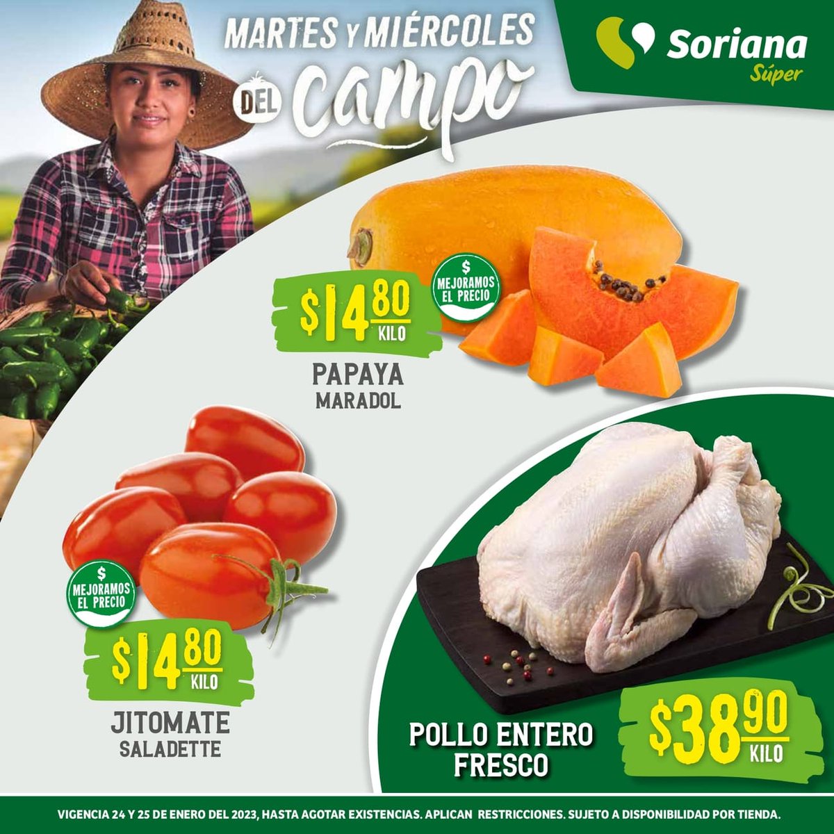cazamx's tweet photo. Folleto Soriana Súper Martes y Miércoles del Campo 24 y 25 de enero 2023 https://t.co/UBC1I9rU8T
#Oferta #promocion #México #ofertas #promociones #descuentos #Cazaofertas https://t.co/RW0QzBoqQS