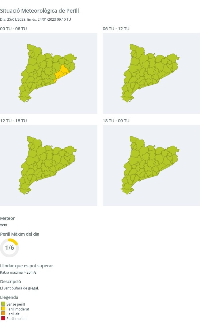 Tornem a tenim #avisosSMP per #vent . Tot i ser un avís lleu, preneu precaucions.
#ProteccioCivil @AjSantAdria