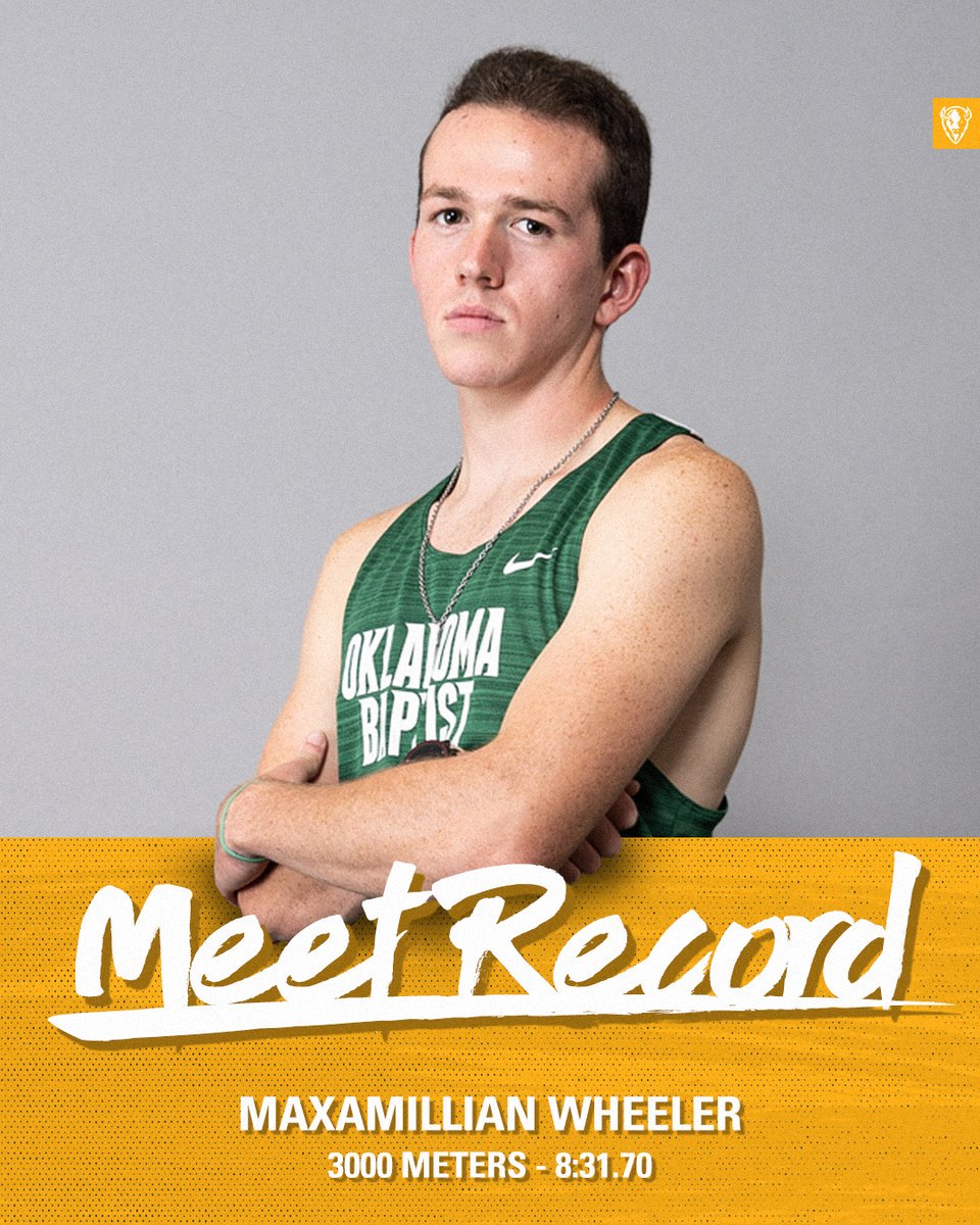 OBU_TrackXC's tweet photo. Max BROKE the meet record in his 3000m win at the Rumble in the Jungle Invitational on Saturday with a time of 8:31.70!

Trey leaped a PR 6'-11.0" (2.11m) at the JD Martin Invitational for a 2nd-place finish in the High Jump. It is the best jump of any freshman in Division II! https://t.co/DhvEzd88nR