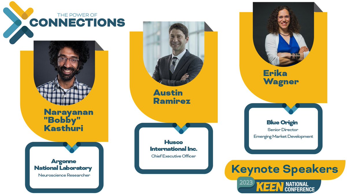 Erika Wagner, Bobby Kasthuri & Austin Ramirez are this year's keynote speakers. They are incredible individuals who exemplify the power of connections; we are honored to have them join us at #KNC2023. bit.ly/KNC2023keynote