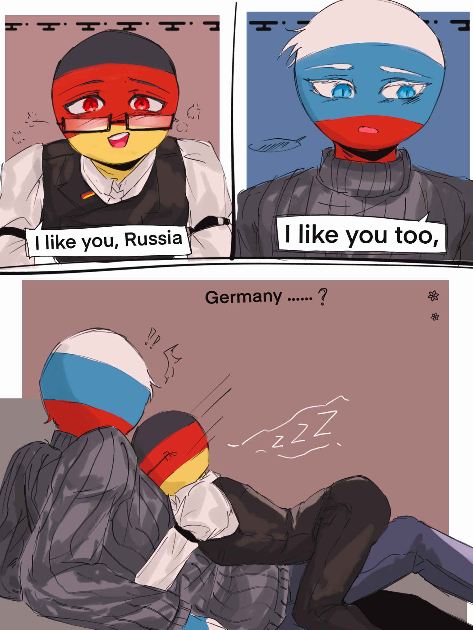 迦都 on X: #countryhumans #countryhumansnsfw #Rusger If Germany could see  what Russia was thinking. Ps:( of course this is fake, do not take it  seriously.)  / X