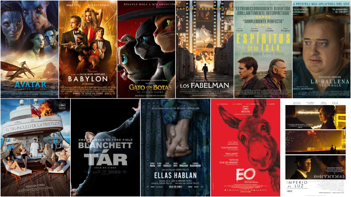 _DianaSu's tweet photo. 🧵¿Dónde ver las nominadas al Óscar 2023?

📽CINES🍿
Avatar 2 / Babylon / Gato con botas 2 - YA ESTÁN
Los Fabelman - ENERO 26
Los espíritus de la isla - FEBRERO 2
La ballena - FEB 9
El triángulo de la tristeza - FEB 16
Tár - FEB 23
Ellas hablan - MARZO 2
EO e Imperio de luz - TBA https://t.co/JOGqk1MJ2a