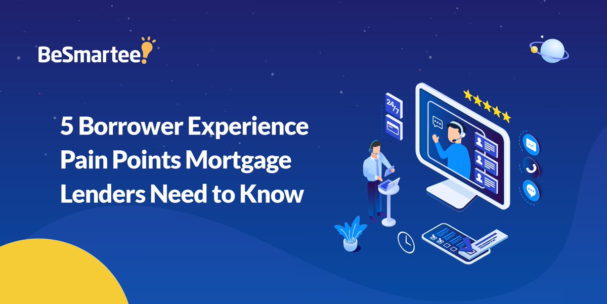 BeSmartee's tweet image. Help your loan officers relieve these 5 customer service pain-points with the right digital mortgage solutions.
besmartee.com/blog/5-borrowe…