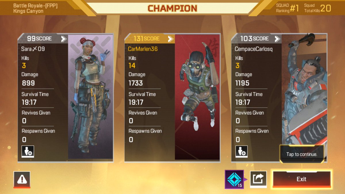 breadmantoast's tweet photo. sanaol nakakascore ng ganto sa apex pc

hanggang apex mobile lang pala ako 🤣 https://t.co/O0rXgWByyq