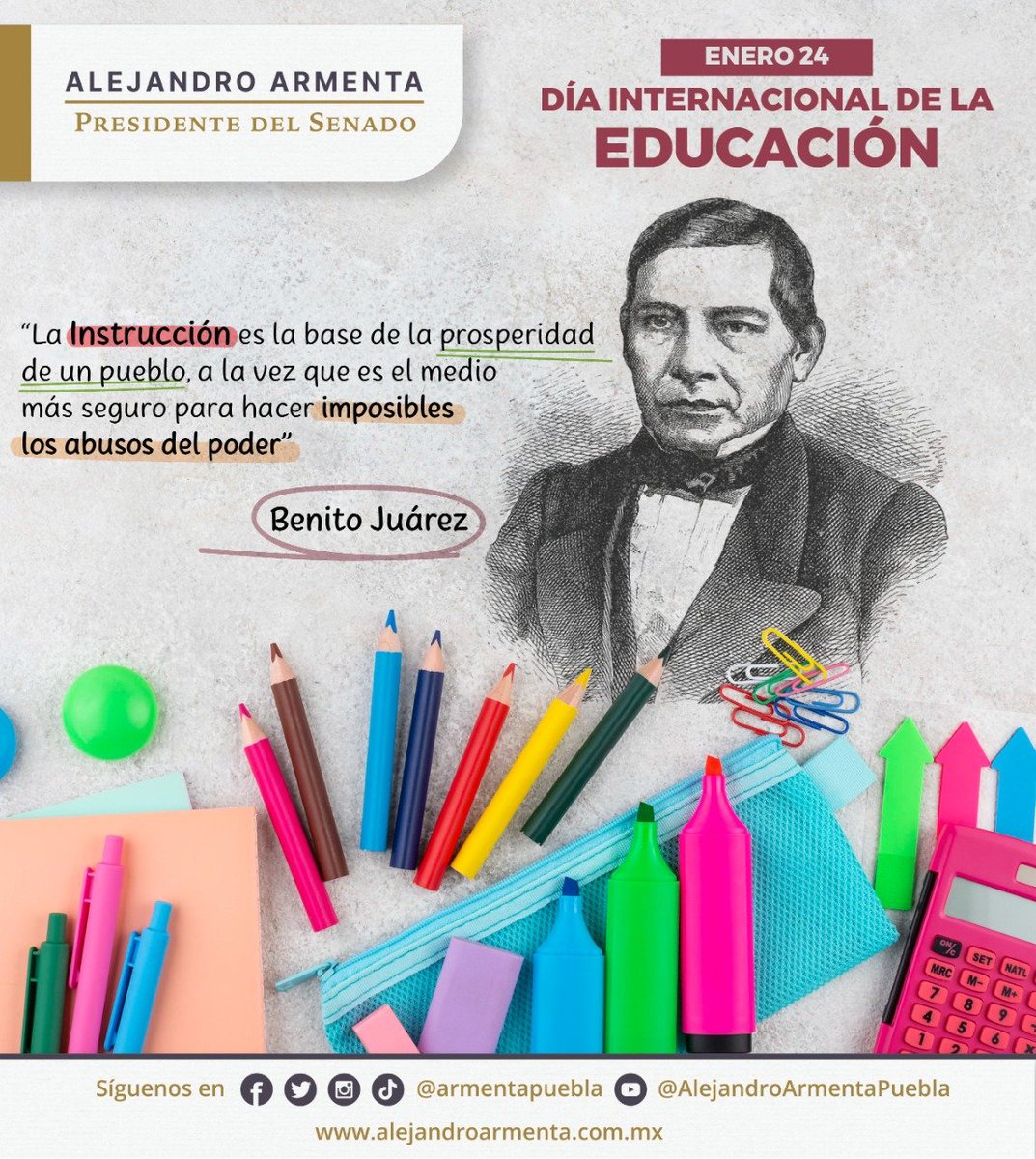 armentapuebla_'s tweet photo. En el Día Internacional de la Educación, refrendamos nuestro compromiso con las y los estudiantes de #México.

La #Educación siempre será uno de los cimientos para el #Desarrollo de los pueblos. https://t.co/Xl8bsCUIPa