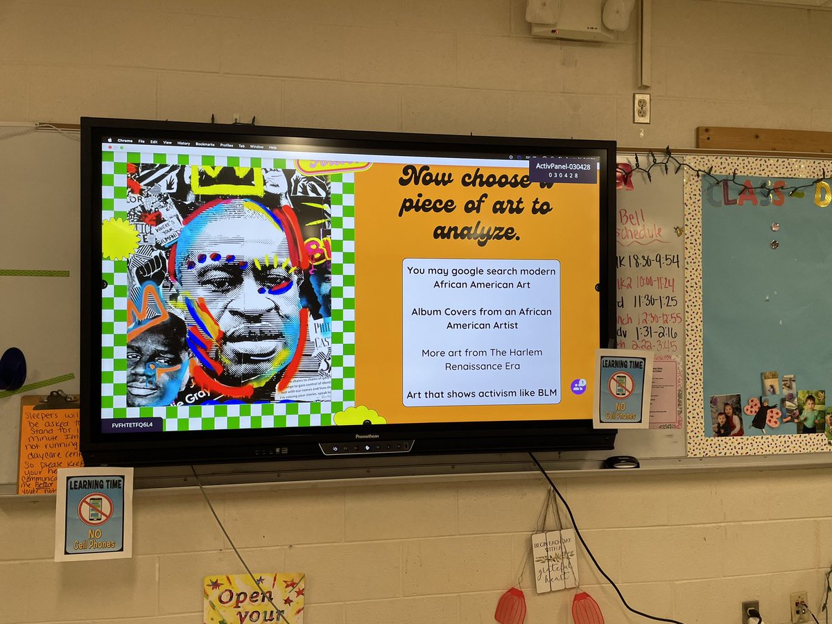 One of my favorite activities, students analyzing 7 pieces of art from the Harlem Renaissance. After, they get to choose a piece of modern African American art to analyze! @righterAE