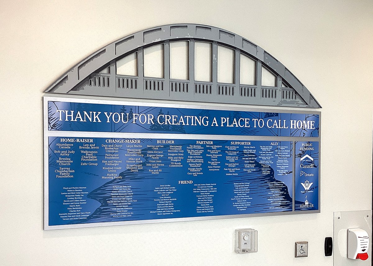 Love how this donor recognition came together for Menno Homes 🏡🌉

#signmaker #signage #signagedesign #customsign #signs #printshop #signage #graphicdesign #vinyl #donorrecognition