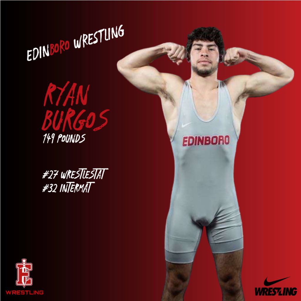 BoroWrestling1's tweet photo. 🚨 Rankings update 🚨
@WrestleStat, @InterMat, and @FloWrestling |
Burgos and McGill remain strong in the rankings.
#Edinboro | #GoBoro | #💪 | #⚔️ https://t.co/BvmxN2AMsO