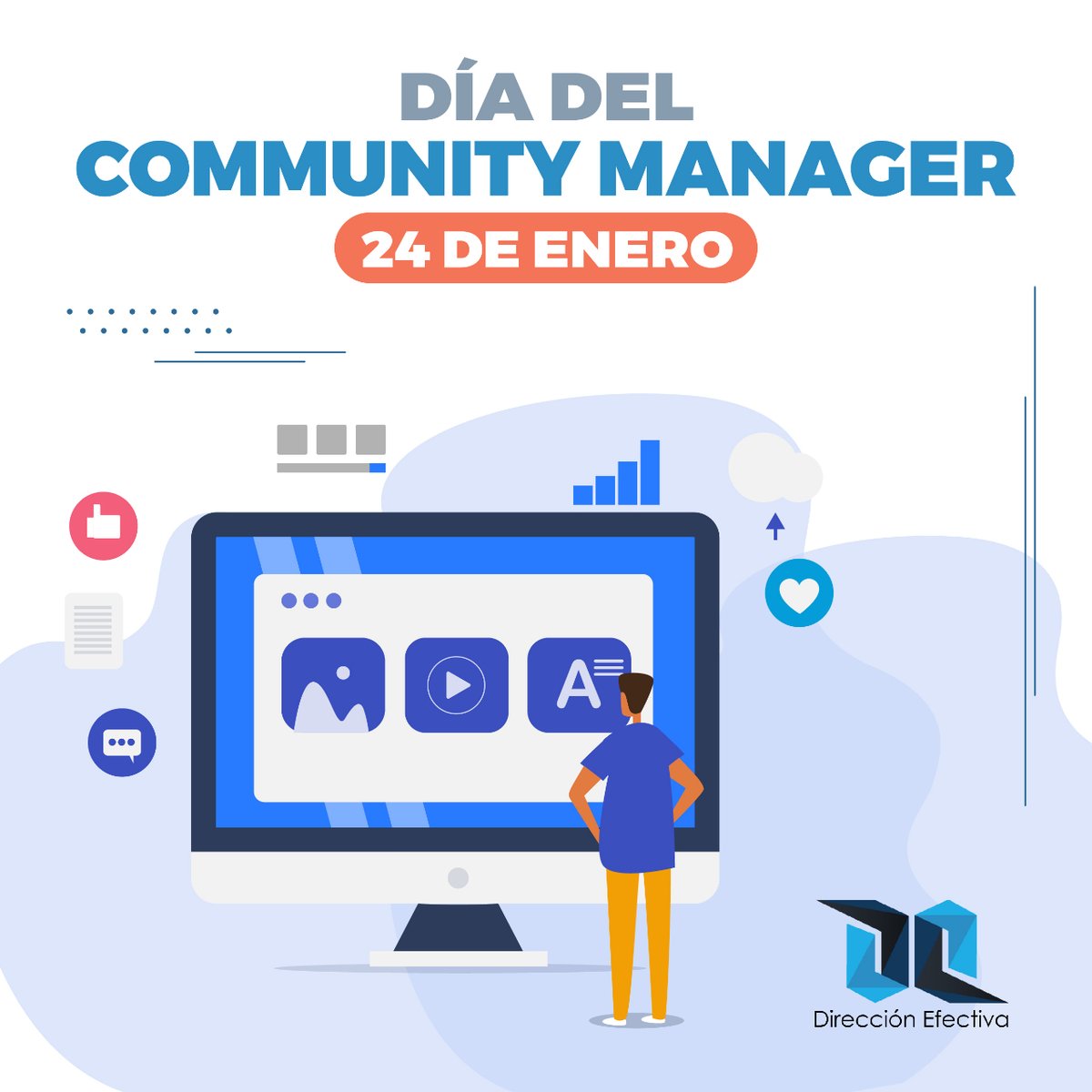 direfectiva's tweet photo. Hoy en día cualquier empresa que quiera crecer debe tener presencia en redes, para ello el Community Manager es fundamental, ya que a través de las nuevas estrategias digitales, muchas organizaciones consiguen llegar a nuevos públicos. ¡Feliz día!
#redes #diacommunitymanager https://t.co/tdxKjyxwD0