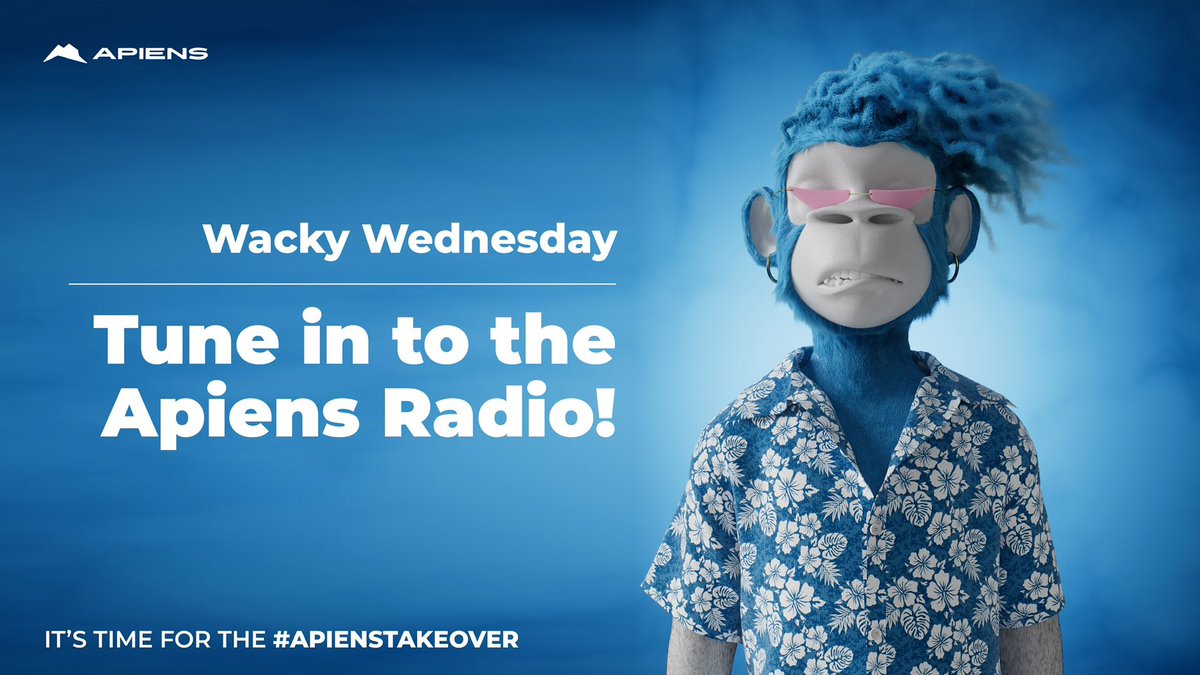 Come join us for Wacky Wednesday where anything is possible 🤷‍♂️ Never know what you will get on hump day #NFTCommunity #APIENSTAKEOVER 

x.com/i/spaces/1vAxR…