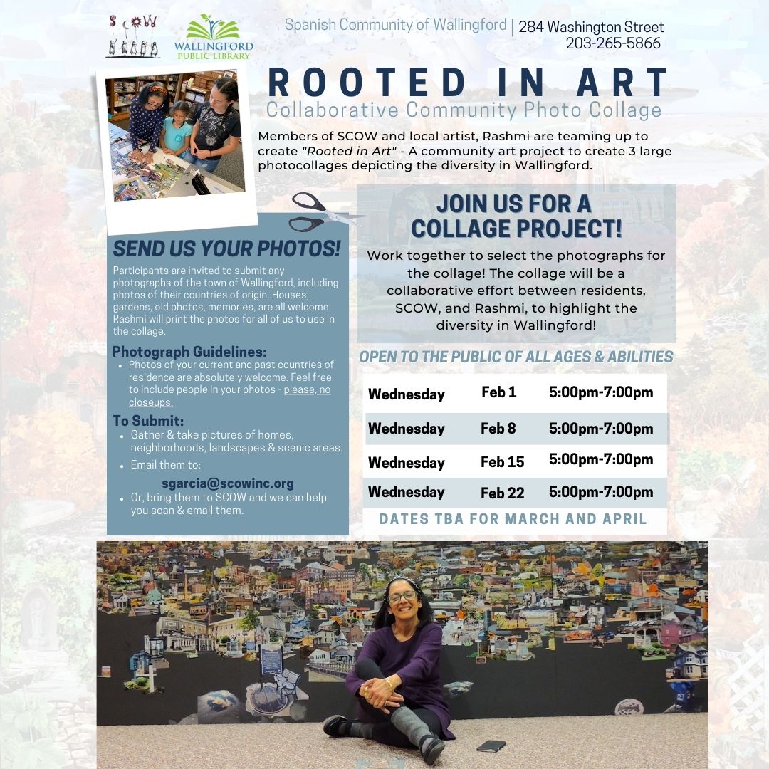 SCOW284's tweet image. SCOW is excited to announce a new #collaborative #communitycollage project in partnership with local artist, Rashmi Talpade, beginning in February. This project is funded by the #artistscorpsgrant from the 
@neaarts and @newhavenarts to highlight the diversity in Wallingford!