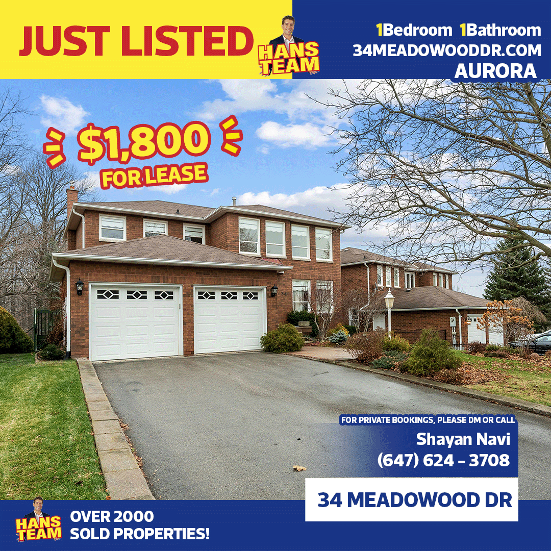 HansTeam_Sold's tweet photo. 🤩🤩A Sweet house just listed today in Aurora!

Let’s see the features here.
👀

*The perfect 1 bedroom 1 bathroom *Finished walk out basement
*Backing onto green space
*Picture window
*Brand new bath and more!

#forlease #aurora #aurorarealestate #newmarket #newmarketrealestate https://t.co/nNUvp2x6Y7