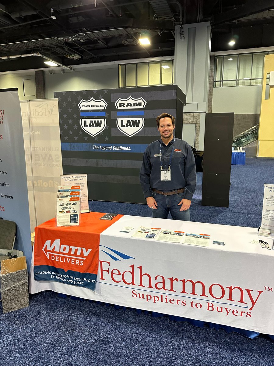 We're at <a href="/USGSA/">GSA</a>'s FedFleet this week with 
<a href="/fedharmony/">Fedharmony</a>! Stop by booth #FL2 to chat with Jamey Prock, Motiv's National Sales Account Manager, to learn about fleet electrification, available incentives, charging infrastructure, and more.

Hope to see you there!

#EVs #fleets