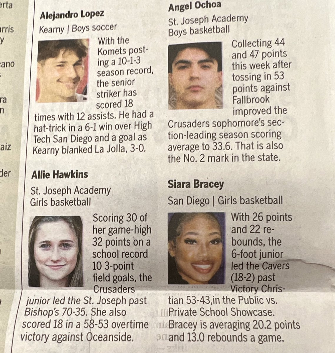 Congratulations to Junior Forward Siara Bracey <a href="/_sisihoops/">Siara Bracey</a> on being named Union-Tribune Prep Athlete of the Week
.
.
#ballersfromdaygo🏀💙 #sandiego #ladycavers #ladycaversbasketball #girlsbasketball #sandiegobasketball #sandiegogirlsbasketball #wearesandiego #comedowntown