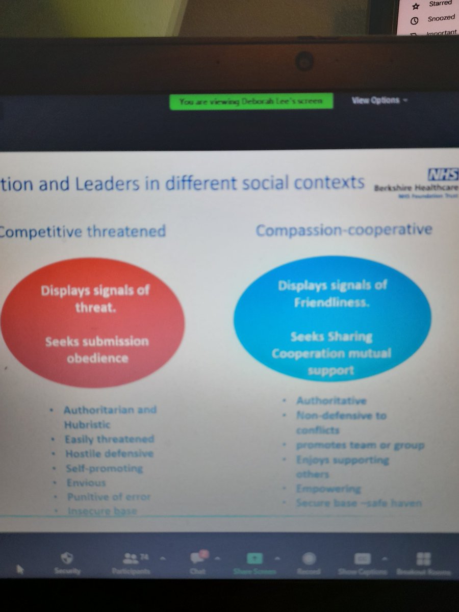 'Supervision Leadership and where the two meet' webinar. Dr Deborah Lee's impactful talk on creating Emotional Equality, Psychological Safeness and understanding The Science of Being Human through compassion. Amazing! @UKDCP @DCPPreQual @CompassionateM