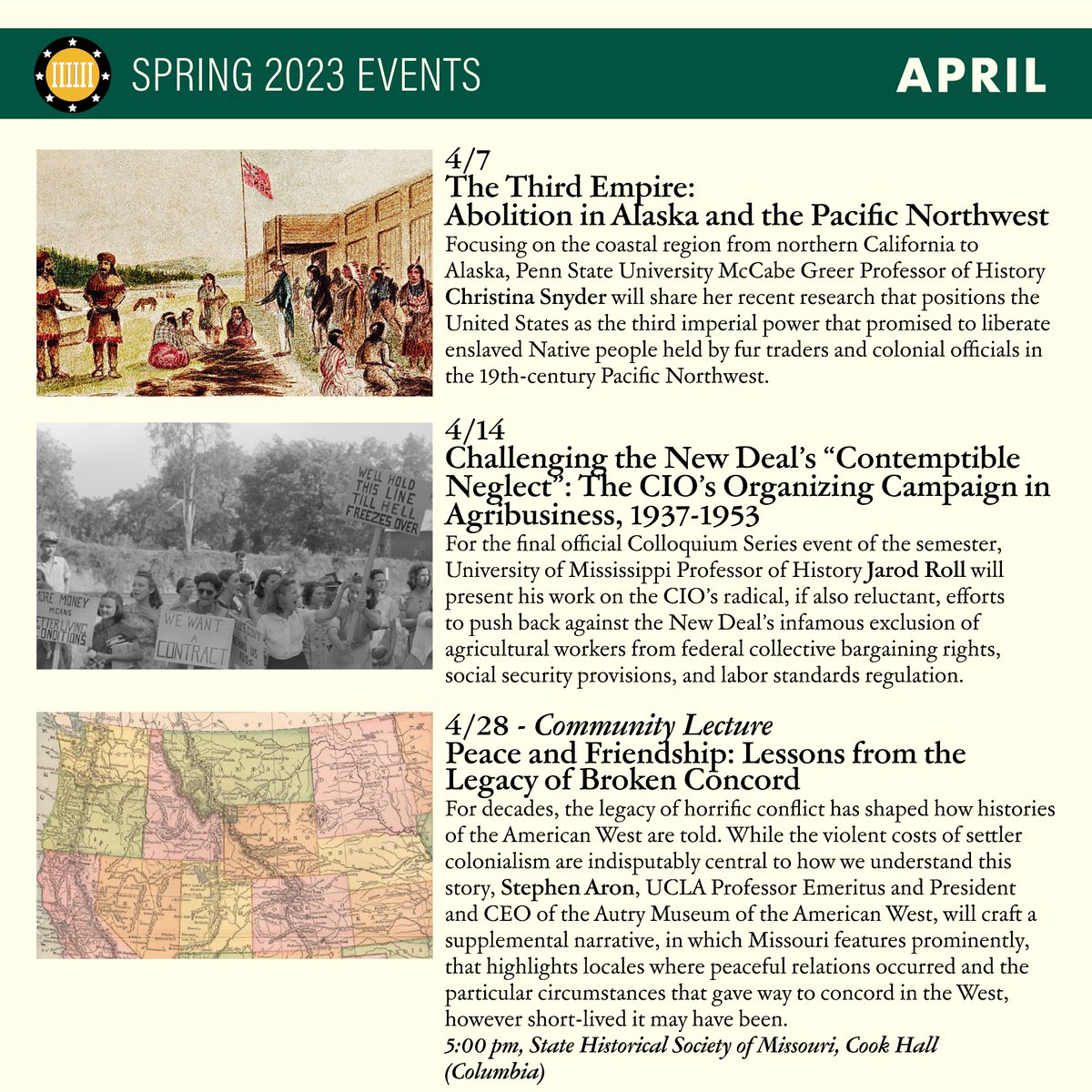 🗓️Spring calendar🗓️

We've got a great events lineup this semester-- join us in person or live on Youtube!
