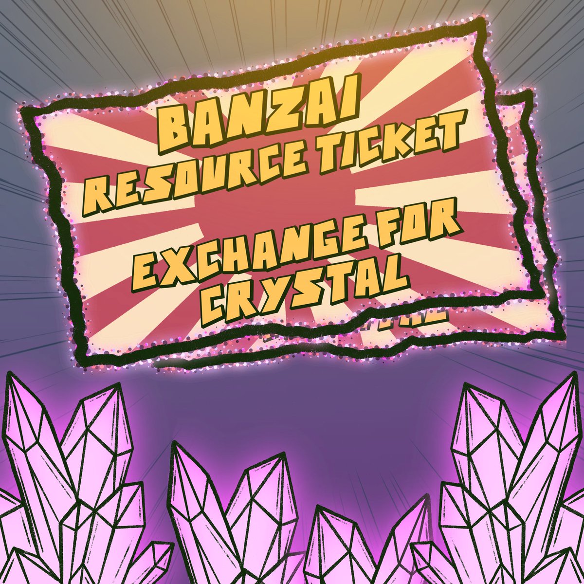 Resource Tickets are the only way to get Crystal, one of the rarest gems known to Banzai ✨

The more of these in the community pool the better, as they unlock a whole new world of possibilities 🔥 

150 Likes = 10 Tickets 🎟 

#CNFT #CNFTCommunity #CNFTs #CNFTProject #NFT #NFTs