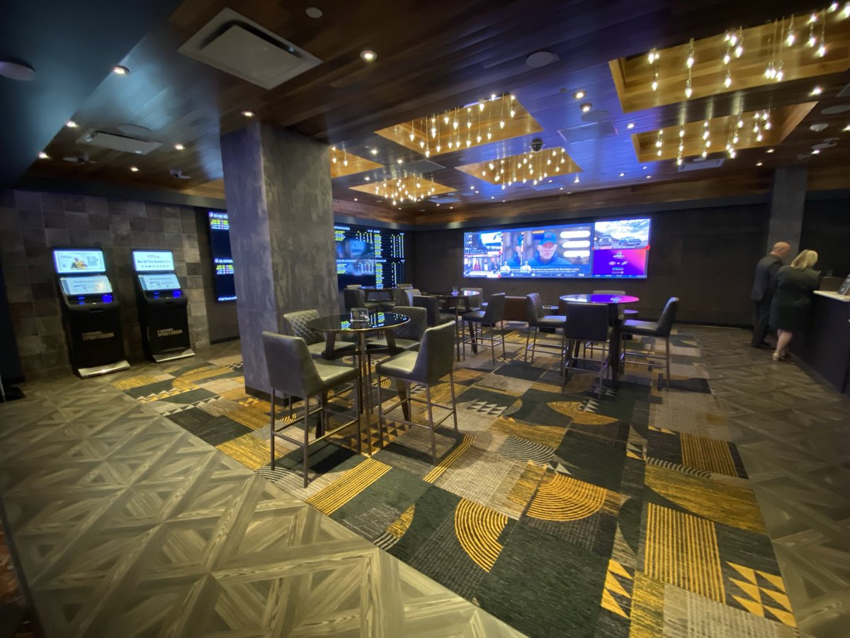 More from the new Caesars Sportsbook @Downtown_Grand. Former high limit slot room.