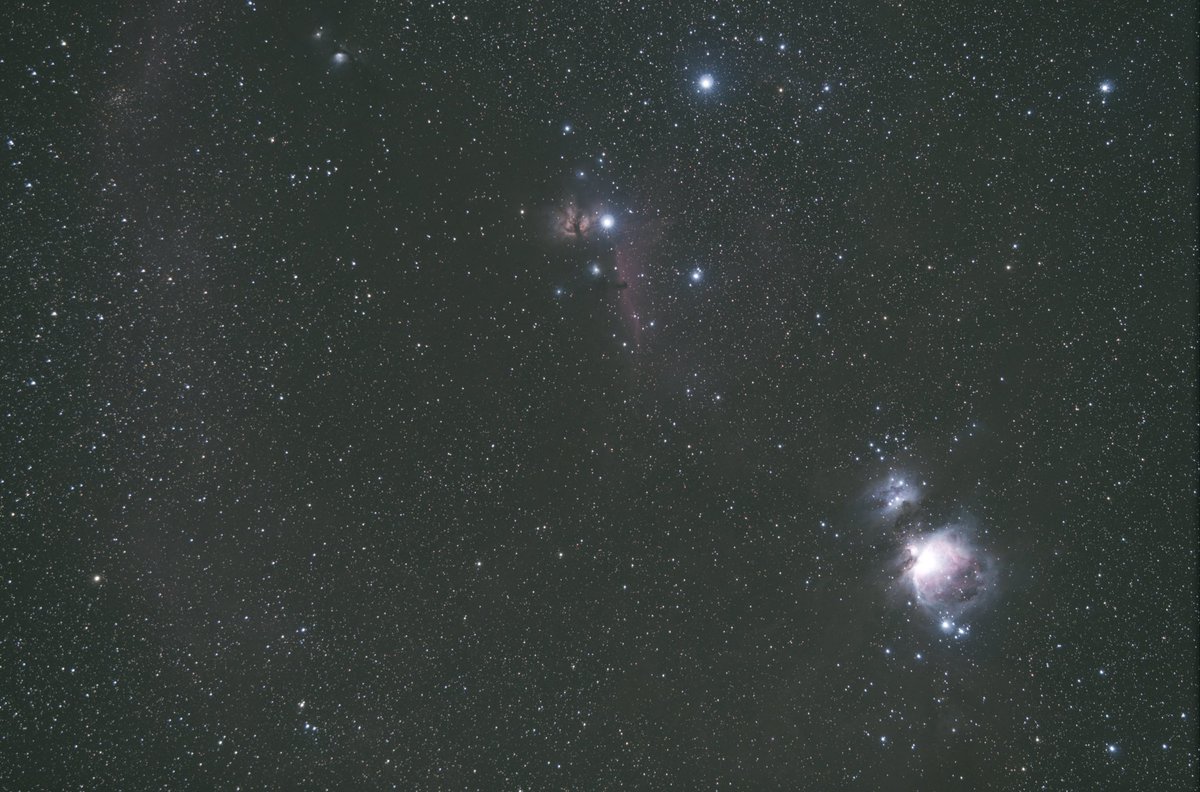 1.5 hours on Orion, the Hunter
•
Canon 1300D unmodded
Samyang 135mm at f4
Ioptron skyguider pro
#Astrophotography #space