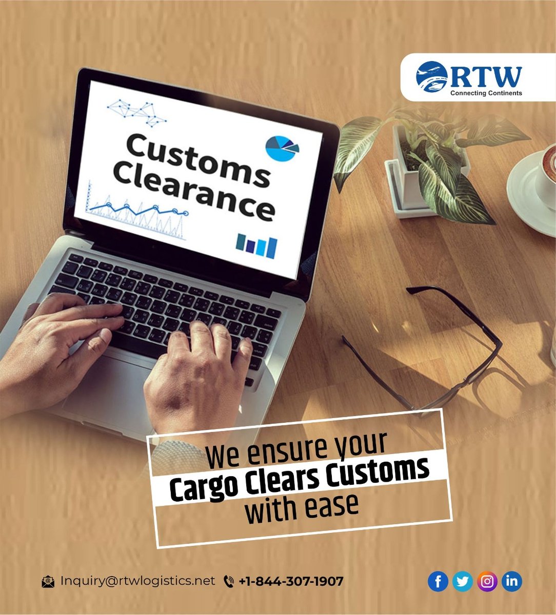 At RTW we ensure your cargo clears customs with ease.

Contact us for Fast Customs Clearance.

#RTW #rtwlogistics #custombroking #customsbrokerage #customclearanceservice #logistics #logisticsolutions #logisticscompany #freightsolutions #freightforwarders #freightbrokers