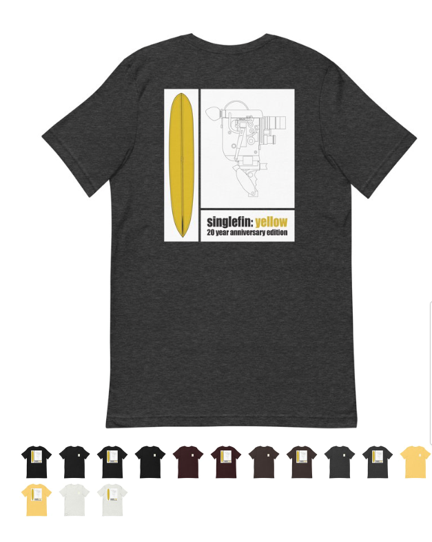 jasonbaffafilms's tweet photo. Whoa 20 years!  Grab a Singlefin: yellow (SFY) 20th ANNIVERSARY BOLEX : Unisex t-shirt https://t.co/gkqTcgeitu https://t.co/TCk5MvmoPi