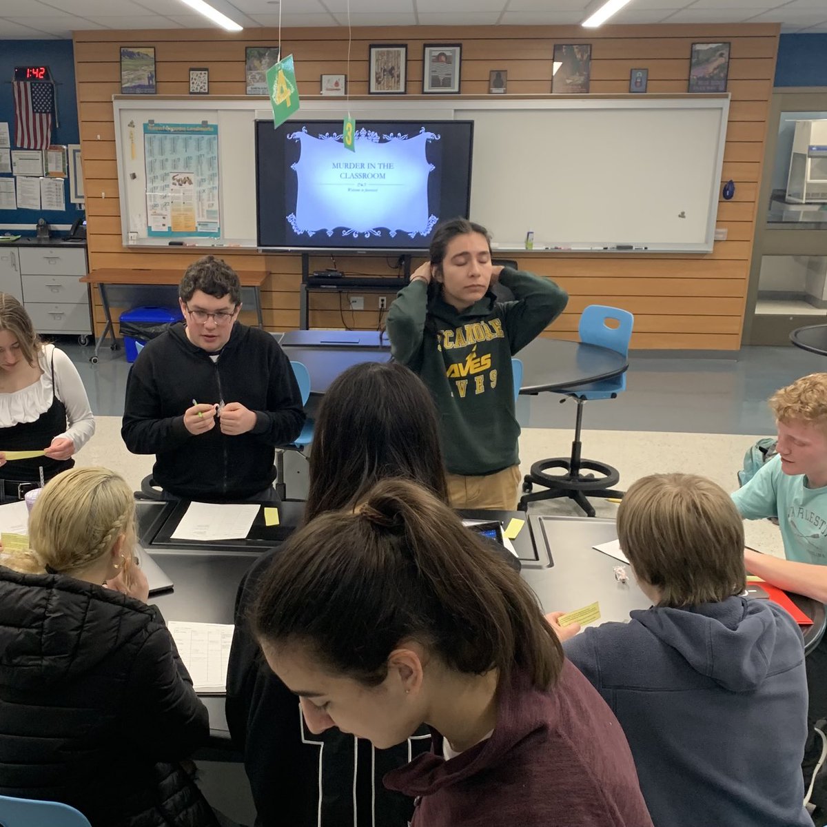 #WeAreAviators Second semester forensics solving A Murder in the classroom!