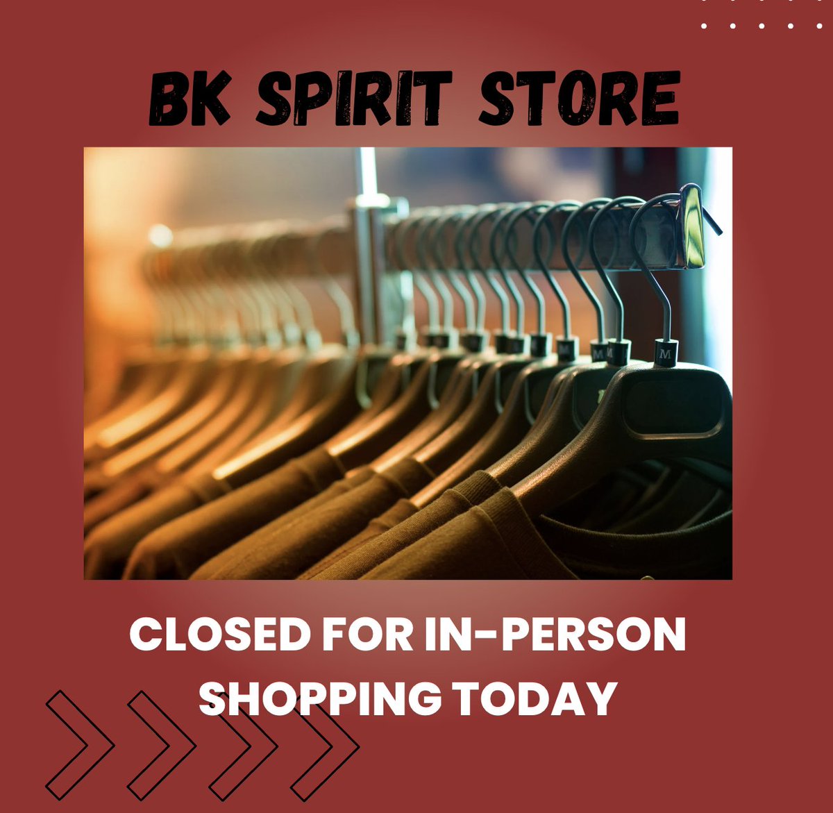 The BK Spirit Store will be closed for in-person shopping today! Online orders can be made here: …y-high-school-spiritstore.square.site