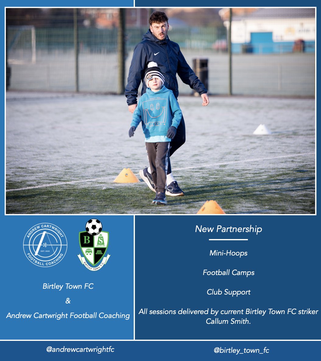 btjuniorsfc's tweet photo. We are delighted to announce a partnership with ‘Andrew Cartwright Football Coaching‘. 
The partnership will help us manage the Mini Hoops section which creates our new U7’s teams every year. ACFC will also offer holiday camps and club support on coaching opportunities available https://t.co/0qGxzFSlX4