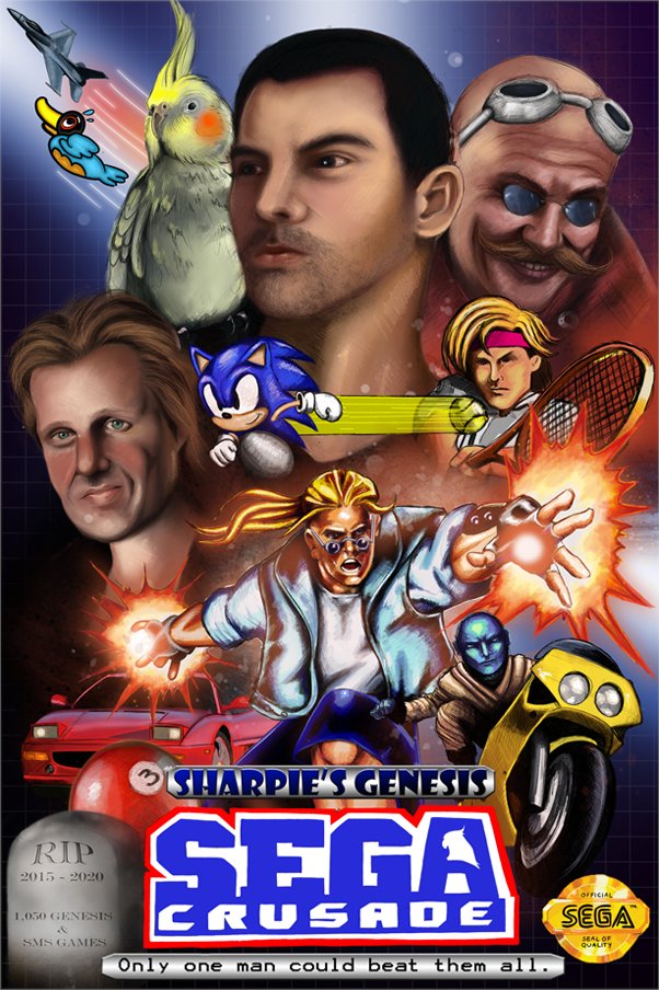 SharpieTwitch's tweet photo. SEGA Crusade is now 7+ years old
Console Challenge update! 🥳

Beating all NA Dreamcast titles @ (9.38% 350 hr) #30/320 LIVE over @ https://t.co/ZdIncmvff1

Beating NA Game Gear titles @ (14.16%) #33/233

280 Saturn (100% 3,500 hr)
1,050 Genesis-CD-32x-SMS (100% 11,160 hr)

#SEGA https://t.co/He66I2XUxv