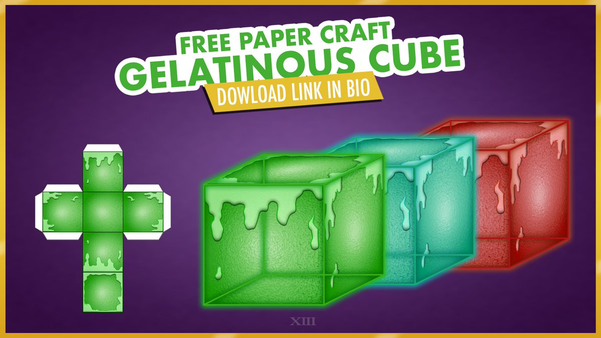 I haven't gotten the chance to fight a Gelatinous Cube yet so I decided to make my own.

If you'd like your own little doom jelly, I made them free to download in red, green, and blue.

👉 cantinathirteen.com/miniatures