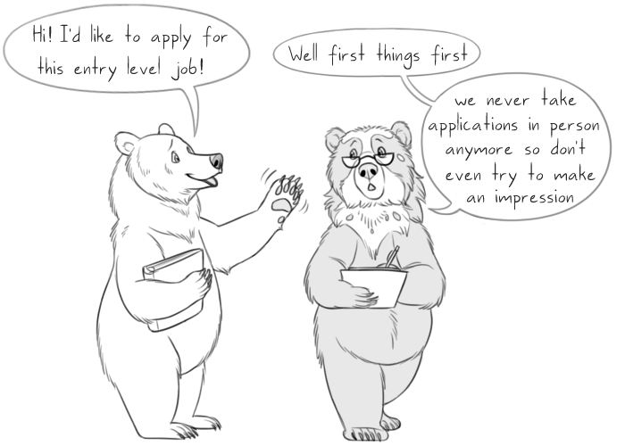 Modern job search is maddening 😤💢🔥
#OldBearComics #TheBearMinimum 