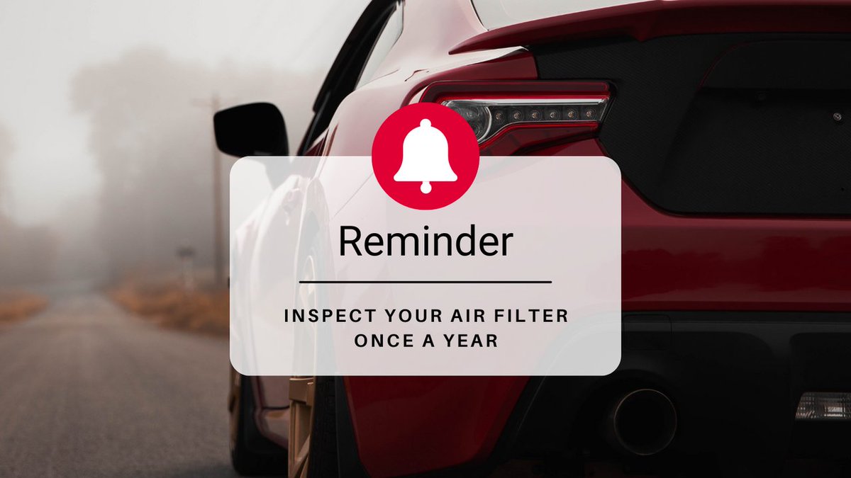 A dirty engine air filter can:
✖️  allow dirt and other particulates into your engine 
✖️  reduce its efficiency

Here's a friendly reminder to inspect your car's air filter once a year and replace it as needed.