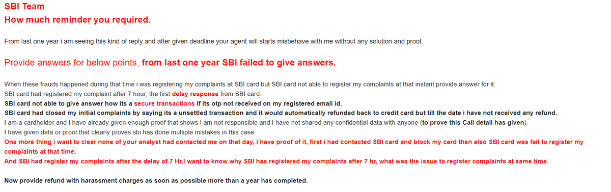 snldby's tweet photo. @Avneesh9696 @SBICard0Connect @RBI @TheOfficialSBI @SBICard_Connect SBI card now more than 15 months completed &amp; still i have not received any reply or answer for attached questions. Now how much year or months you required to give the answer for attached questions. Provide date and time i have waited for more than 15 months.@RBI @TheOfficialSBI https://t.co/YWbYWeUW3Q