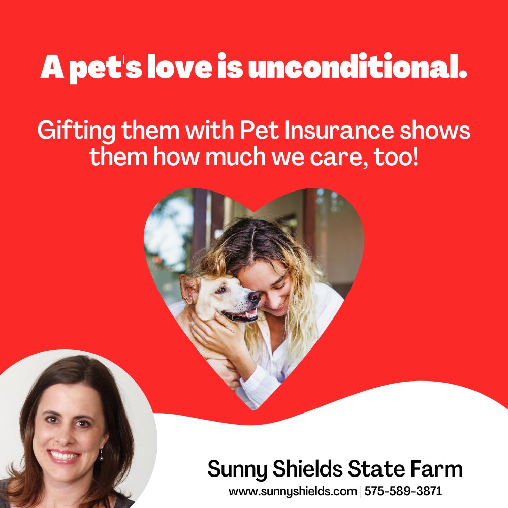 SunnyShieldsSF's tweet photo. The unconditional love of a pet is priceless, and #PetInsurance makes it easier to return the favor by caring for them when they need it most. My team is one call away! 📲 575-589-3871 #SunnyShieldsStateFarm #SFPets https://t.co/c4HegKEUe5