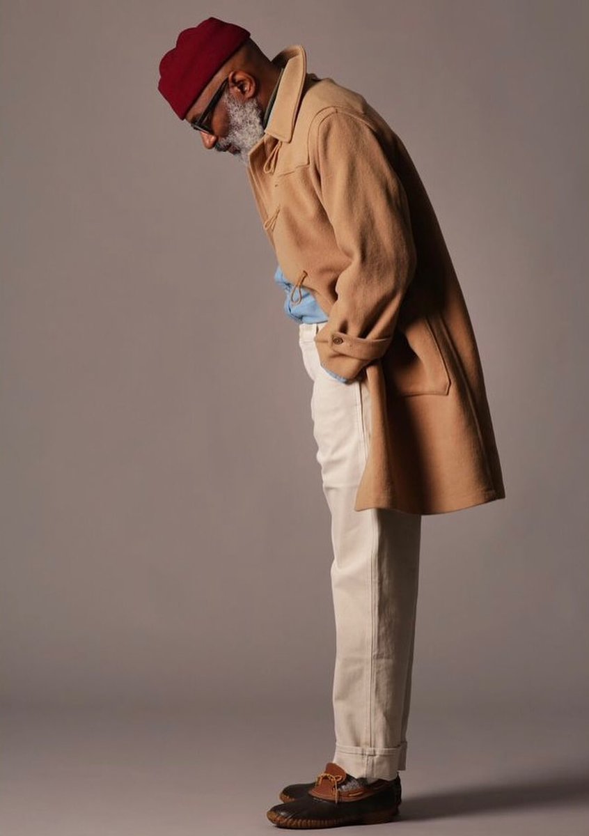 "being against fast fashion is classist"

- vintage gloverall duffle (~$125 on ebay)
- swap APC jeans for dickies or stan ray painter pants (~$50 ebay)
- ll bean duck mocs ($75 new or ~$40 second-hand)
- denim wrangler shirt (~$30 new)
- columbiaknit beanie: $10

(IG garmsville)