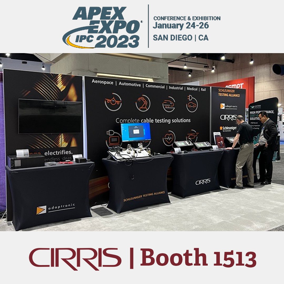 CirrisInc's tweet photo. Are you at the IPC APEX EXPO in San Diego?
If so, don't forget to swing by our booth at #1513.
Hope to see you there!
#IPCAPEXEXPO #SanDiego #Industry #OnTheRoad #TradeShow #Cirris #CableTester https://t.co/AXXGq6BuAj