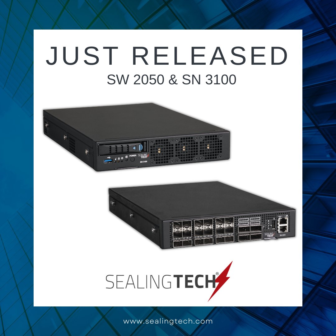 SealingTech announces the SW 2050 switch &amp; SN 3100 server node. Both products join a slate of ground-breaking cybersecurity products that ensure our warfighters have the best technology to defend our nation from cyber threats. Read the press release: hubs.ly/Q01z6fcX0