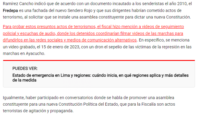 oapaza13's tweet photo. Literalmente, la fiscalía está sosteniendo que "participar en conversatorios para promover una Nueva Constitución" o "filmar videos de las marchas para difundirlos en redes sociales" son actos terroristas. https://t.co/jPK6EEOtPR
