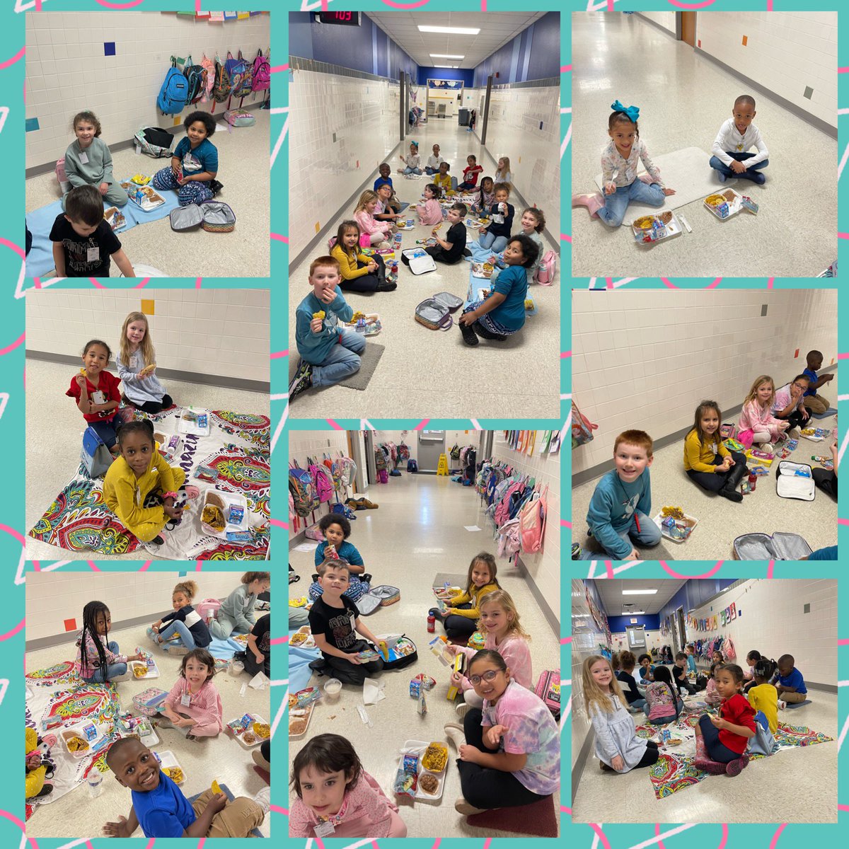 littleBullfrogs's tweet photo. A cold rainy day does not keep the picnic away!  These little cuties earned "picnic with the teacher"!  We even had a special quest. Thanks for joining us Mrs. Castillo! @EffieBullfrogs #readysetgrow https://t.co/Qmdb5eAHIl