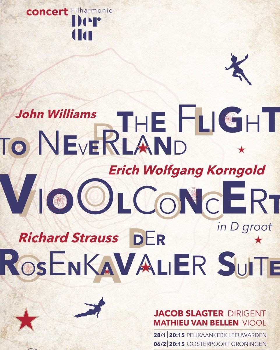 Binnenkort geven we weer twee mooie concerten in Leeuwarden en Groningen, waarin we van Wenen naar Hollywood gaan.
Kaarten verkrijgbaar via deraa.nl