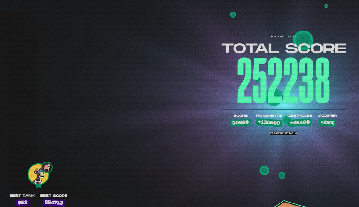 Two days into playing <a href="/BoredApeYC/">Bored Ape Yacht Club 🍌</a> Dookey Dash and I managed to crack the top 1,000 with a Tier 2 pass!