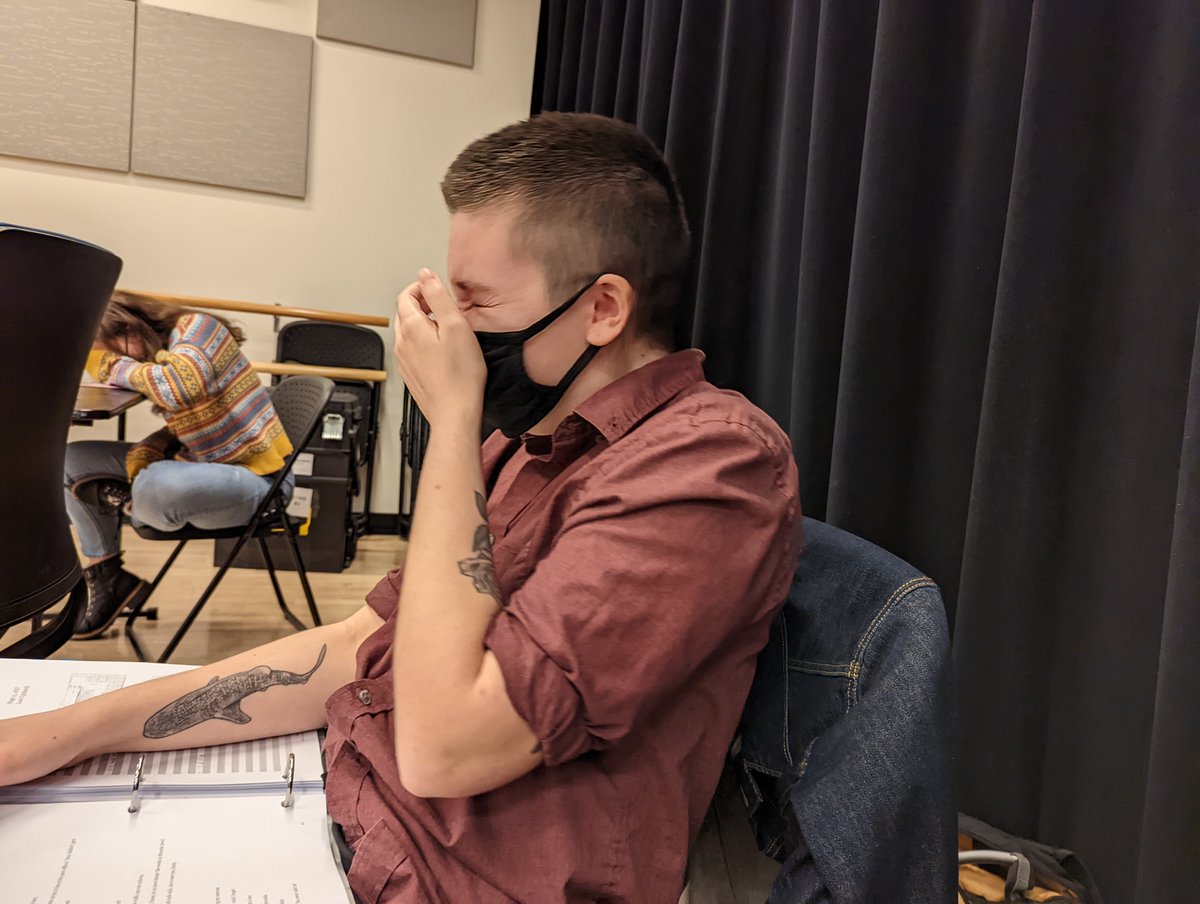 emstage's tweet photo. 🎭 Peek into the Barry's breakroom with these rehearsal pictures from Paris! Swipe to the end to see how hard this show will make you laugh! 
🎟 Limited tickets are still available for Paris at https://t.co/CKktzVjbLo ! Check out the page for more information. https://t.co/SjsZgr7IFP