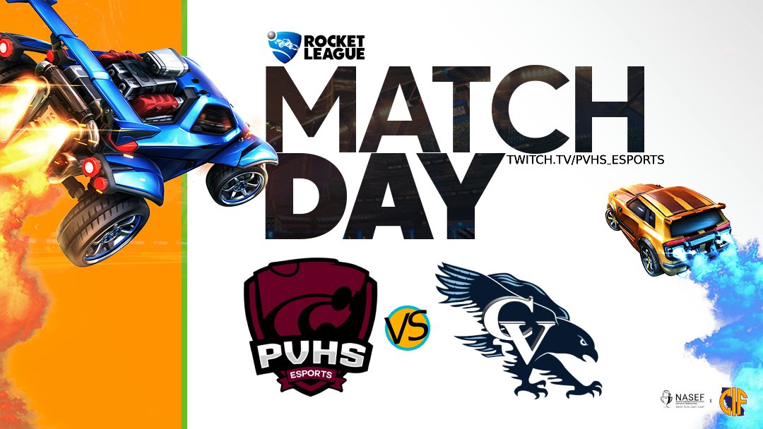 Today's Rocket League match starts at 4:15pm against Crescenta Valley High School. Match will be streamed live on our Twitch channel: Twitch.tv/PVHS_Esports