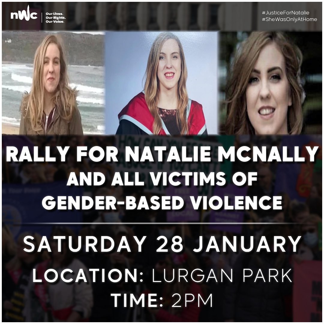 moneillsf's tweet photo. I would encourage you all to please attend this rally on Saturday, remembering Natalie McNally and all victims of gender-based violence. 

Together we must unite and say enough is enough. 

Violence against women and girls must end now. https://t.co/GDGUT8X2DB