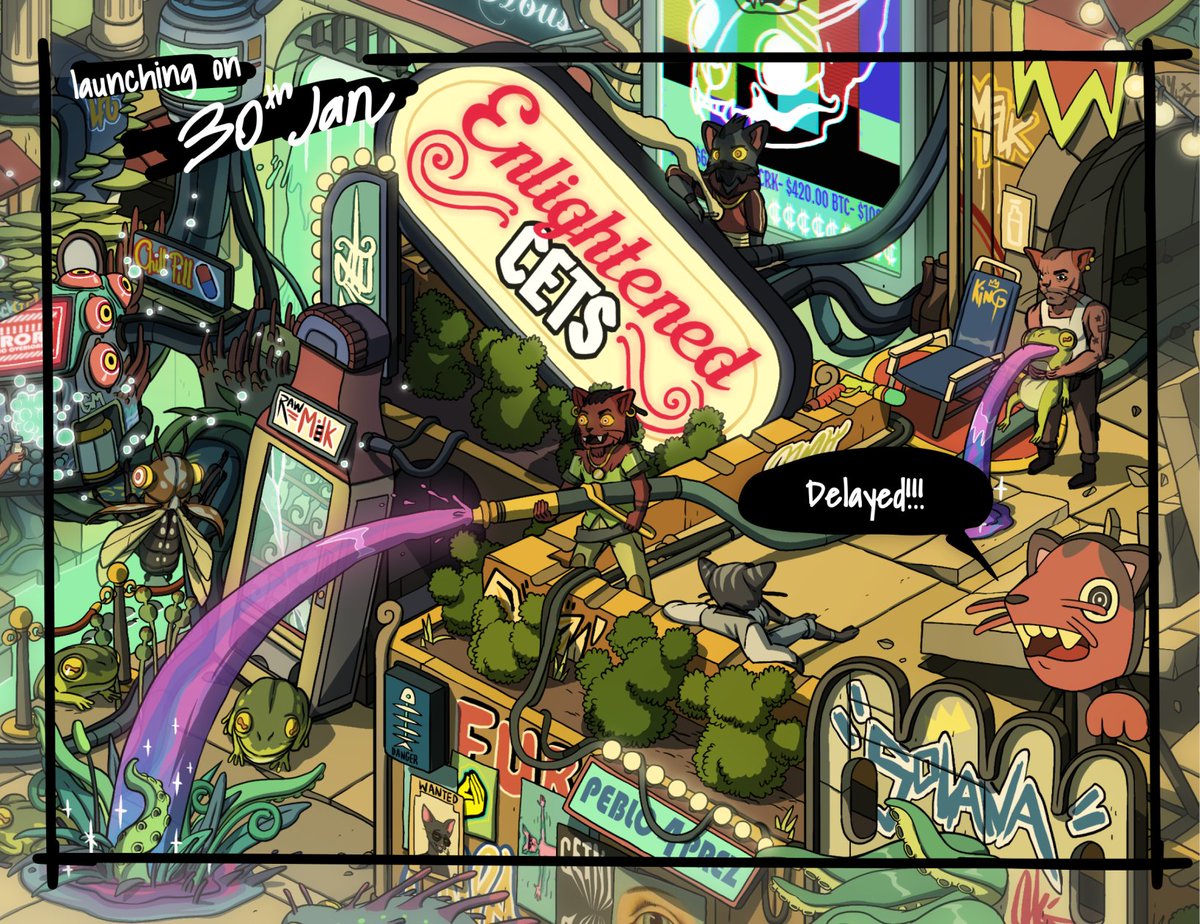 heyo, sorry cets but we need to push 'enlightenment - opening of the new dimension' to 30th January. 

there has been some last minute issues that we have landed on and we don't want to ship something that is not foolproof.