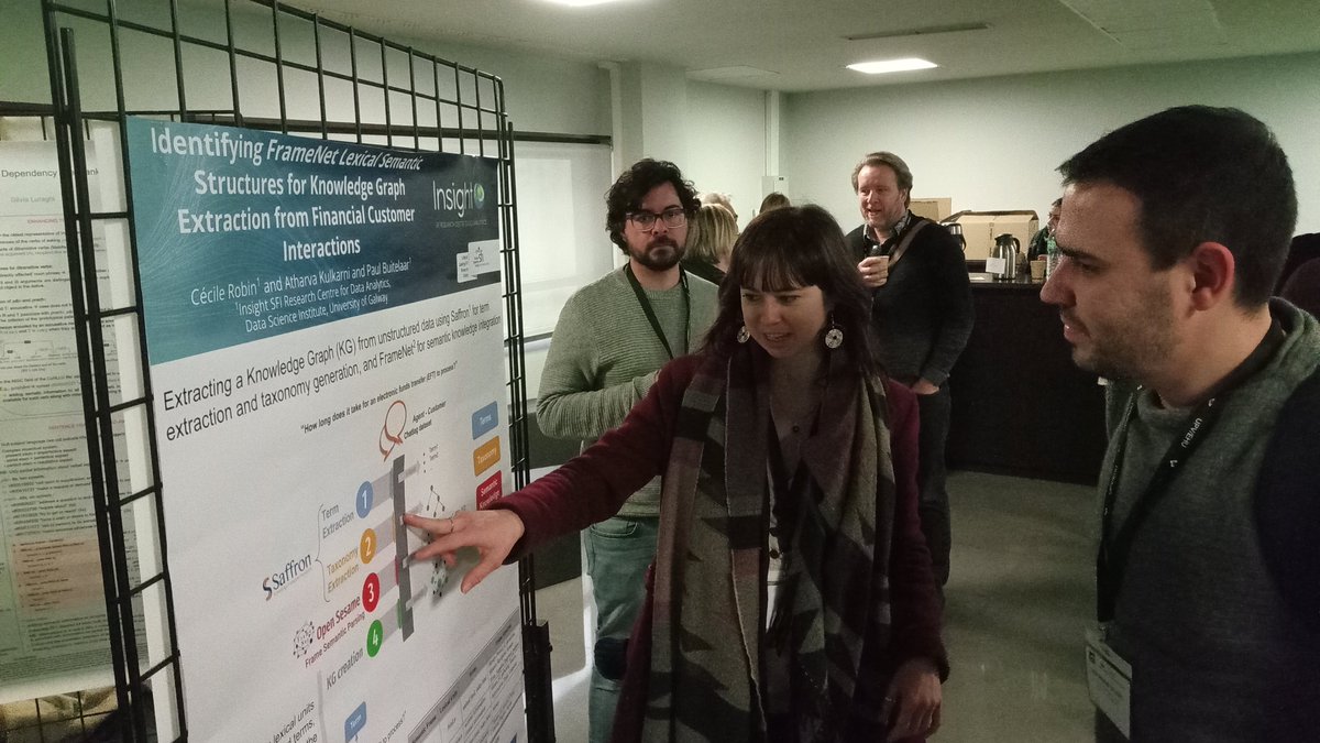 Glad to present our paper 'Identifying FrameNet Lexical Semantic Structures for Knowledge Graph Extraction from Financial Customer Interactions' at the poster session! Fruitful discussions 😃 @UNLP_Galway @galwayDSI @insight_centre