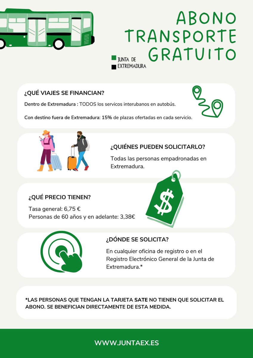 🟩La Junta de Extremadura anuncia un abono transporte gratuito para bonificar los viajes en autobús.🚌

Info completa en :m.facebook.com/story.php?stor…