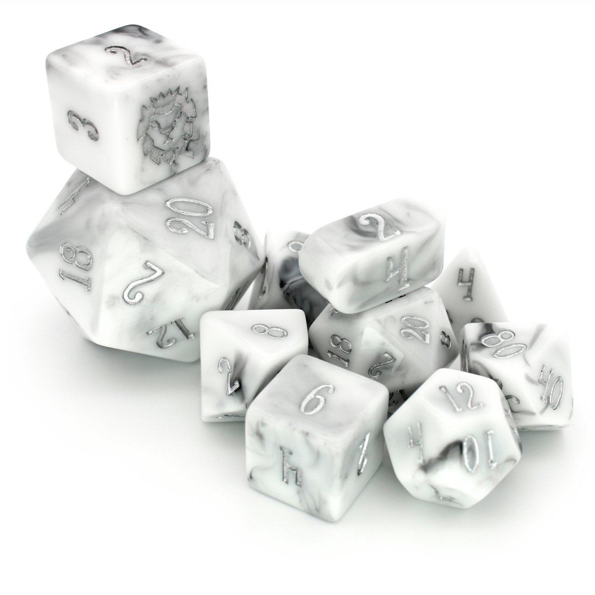 DiceEnvy's tweet image. Today we're giving away a set of Medusa's Marble-- Perfect when you want resin dice that look like stone cold baddies. 
To enter, just follow + RT. Open internationally. Winner will be DM'd 1/25.