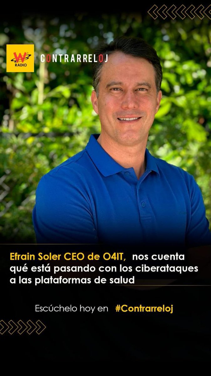 o4it's tweet photo. Hoy a las 06:00 Pm en la #WRadioColombia , entérese sobre los recientes incidentes de ciberseguridad que han sufrido algunas empresas en Colombia y que encienden alarmas en los equipos de seguridad. Para escuchar el programa de clic aquí 🔜 https://t.co/V86NTRIQ6t https://t.co/FiK68WQeZE